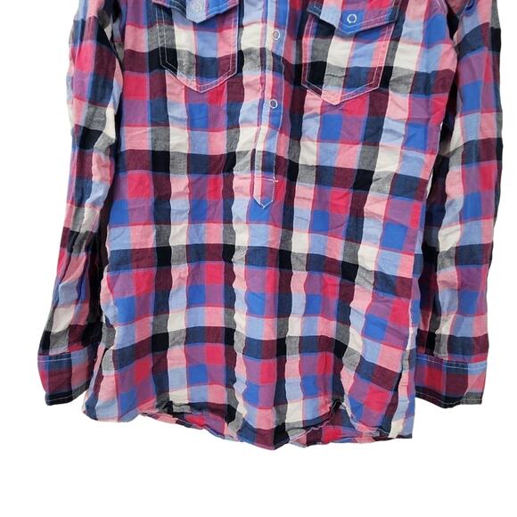 Just A Rock'n Shirt Plaid Button Down - Women's Small - Picture 4 of 5